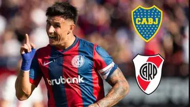 Adam Bareiro con la camiseta de San Lorenzo de Almagro