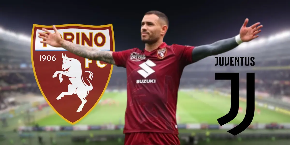 Antonio Sanabria festeja un gol con el uniforme del Torino en la Serie A