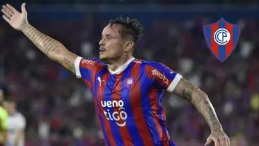 Edú, con la camiseta de Cerro Porteño en su único gol