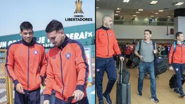 El plantel de Cerro Porteño en el Aeropuerto de Lima