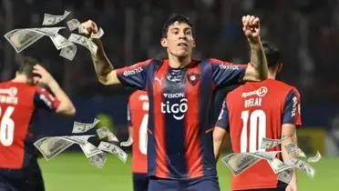 Enzo Giménez con la camiseta de Cerro Porteño