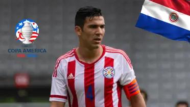 Fabián Balbuena, con la camiseta de Paraguay