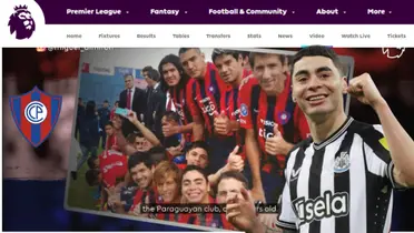 La página  oficial de la Premier League