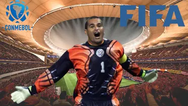 José Luis Chilavert con la camiseta de la selección paraguaya