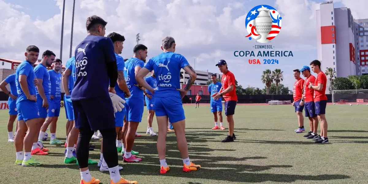 La selección de Paraguay en el entrenamiento en Houston