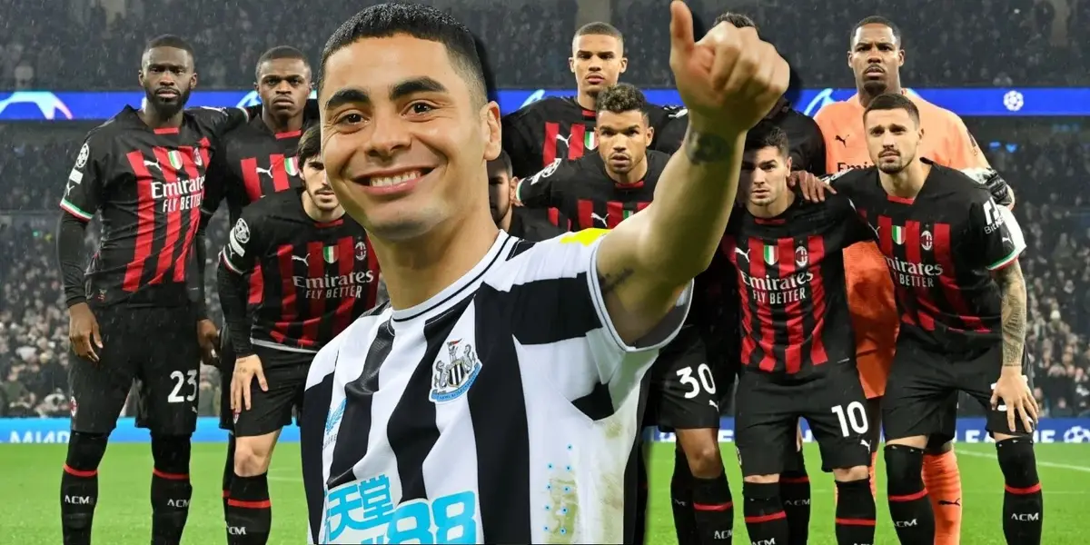 Miguel Almirón hizo su debut en Champions League y entró enchufado, por lo que en sus primeras jugadas dejó sentado a uno de los elementos del AC Milán