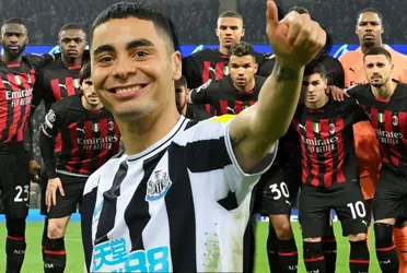 Miguel Almirón hizo su debut en Champions League y entró enchufado, por lo que en sus primeras jugadas dejó sentado a uno de los elementos del AC Milán