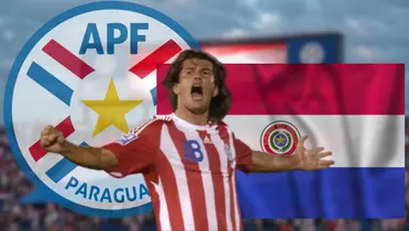 Nelson Haedo Valdez durante un partido de la Selección de Paraguay